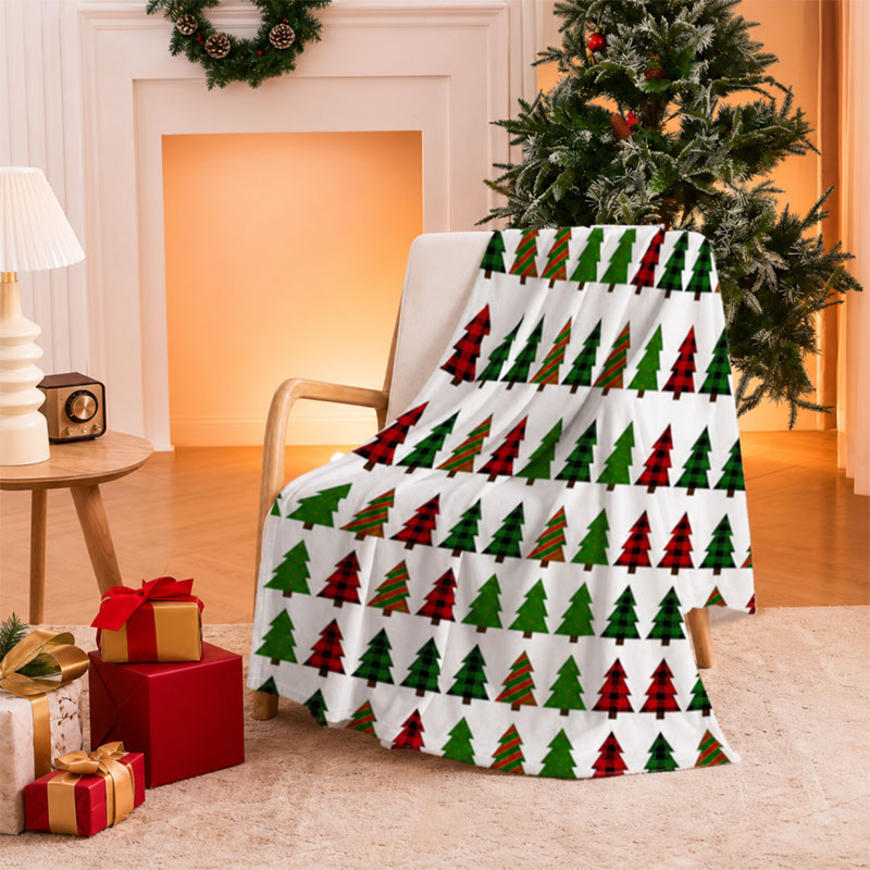 Noel Ağacı Baskılı Noel Ekose  - Christmas Throw Blanket incelemesi ve fiyatı