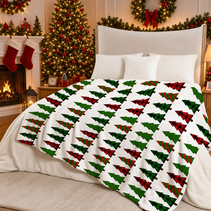 Noel Ağacı Baskılı Noel Ekose  - Christmas Throw Blanket incelemesi ve fiyatı