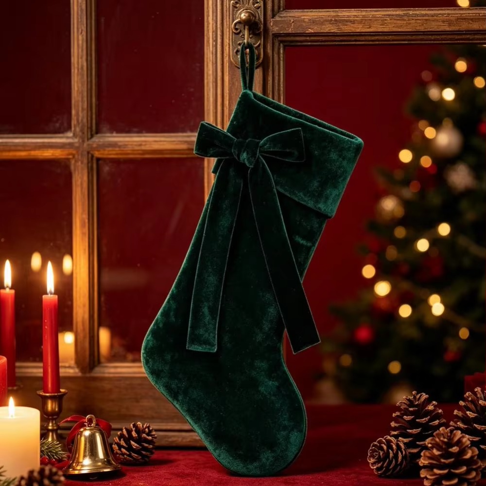 Düz Renk Kadife Noel Çorabı, F - Christmas Stocking Hanging incelemesi ve fiyatı